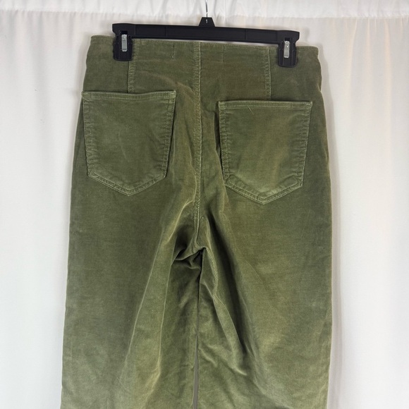 Veronica Beard Crosbie Wide Leg Crop High Rise Corduroy Forest Green Size 26 - Picture 10 of 15